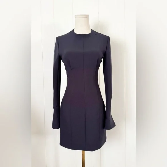 ACNE STUDIOS Ebele Long Sleeve Dress Size 32 XXS 0 Navy Blue NWOT Designer
